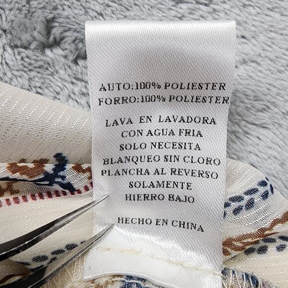 Sage The Label Top Womens M Cream Floral Collared V-Neck Pullover Flutter Sleeve - Picture 5 of 8